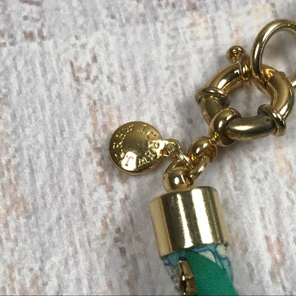 Aqua braided rhinestone j crew bracelet in gold - Picture 3 of 6